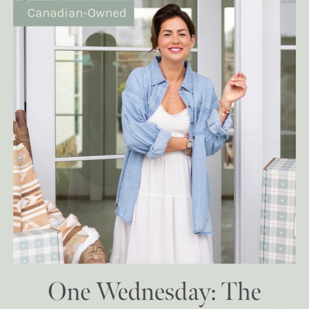 One Wednesday The Chambray Button Up Denim Shirt L $135 CAD